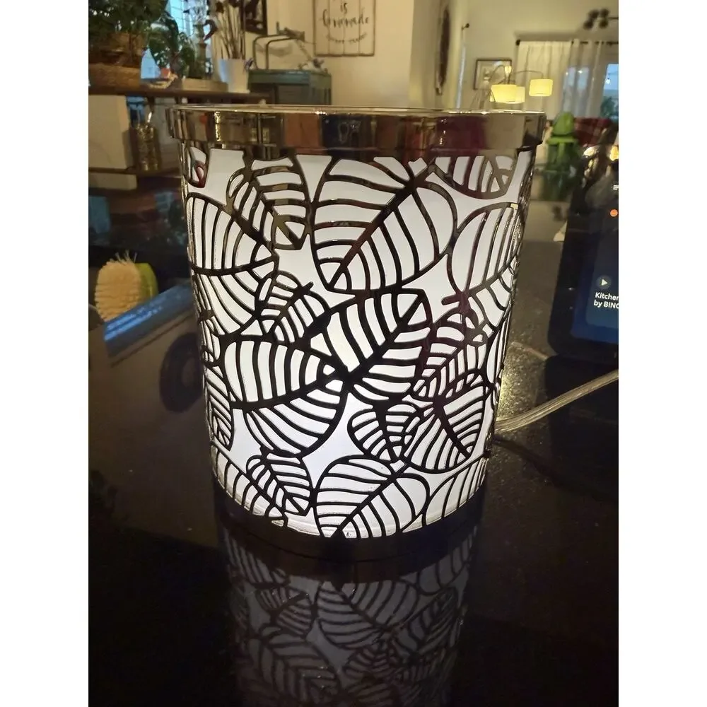 Yankee Candle Scenterpiece Electric Wax Warmer Silver Leaf Pattern Easy Meltcup